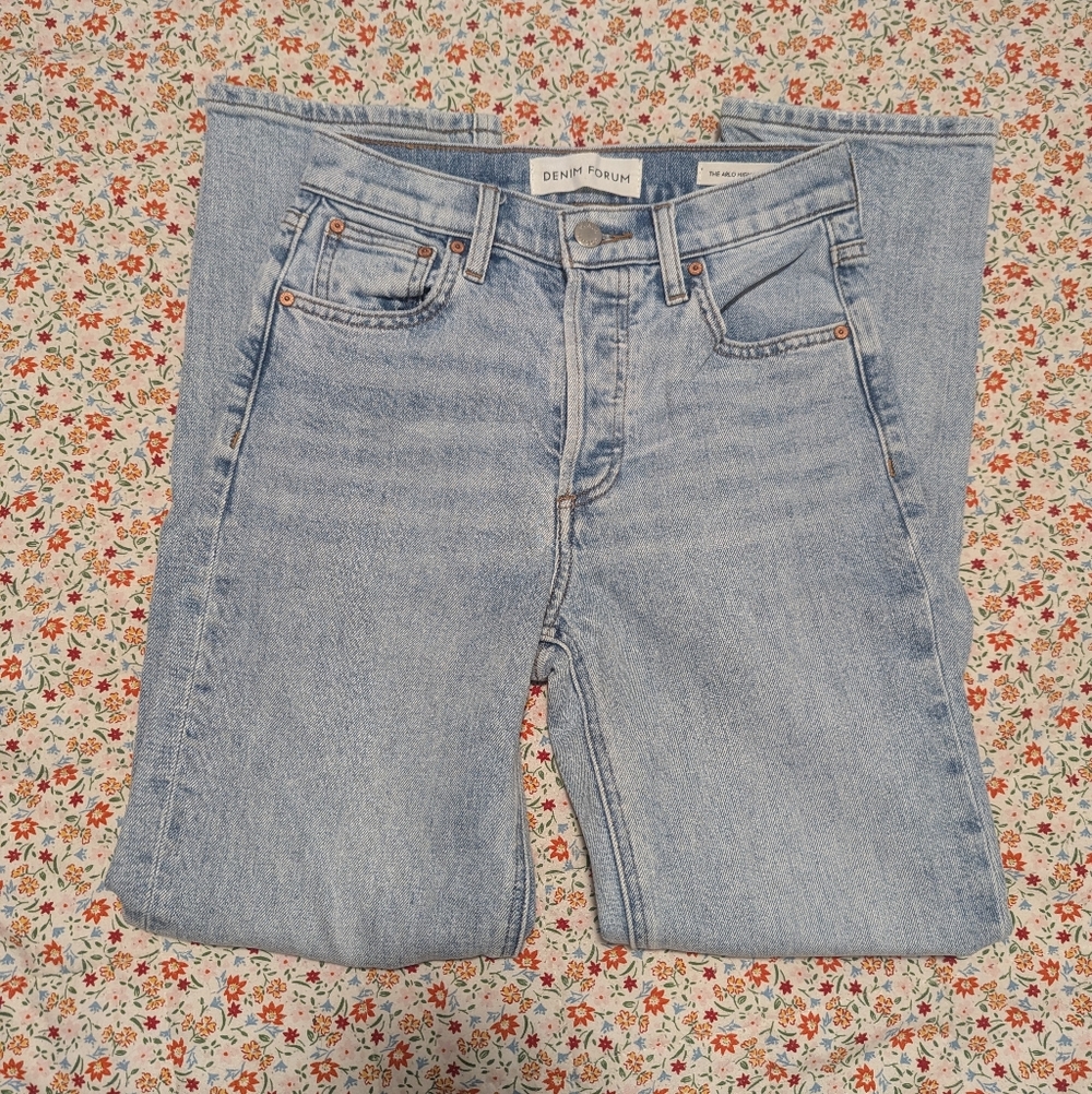 Denim Forum Arlo High Rise Straight Jeans